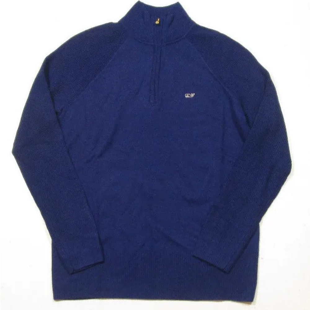 Vineyard Vines - Navy Longsleeve Solid Quarter Zip Sweater - Womens XL